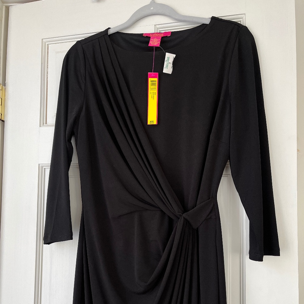 Catherine Malandrino Ladies Black Dress with wrap detail NWT Size Large